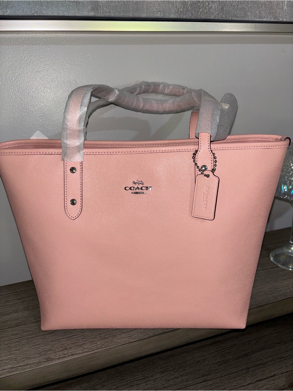 Coach Blush Pink Leather Top-Handle Tote
